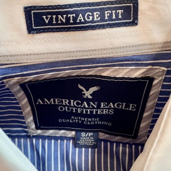American Eagle Men's Button Down Blue Stripped - Picture 2 of 6